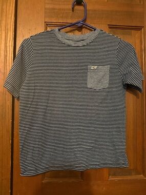 Vineyard Vines Navy & White Striped Short Sleeve Pocket Tee